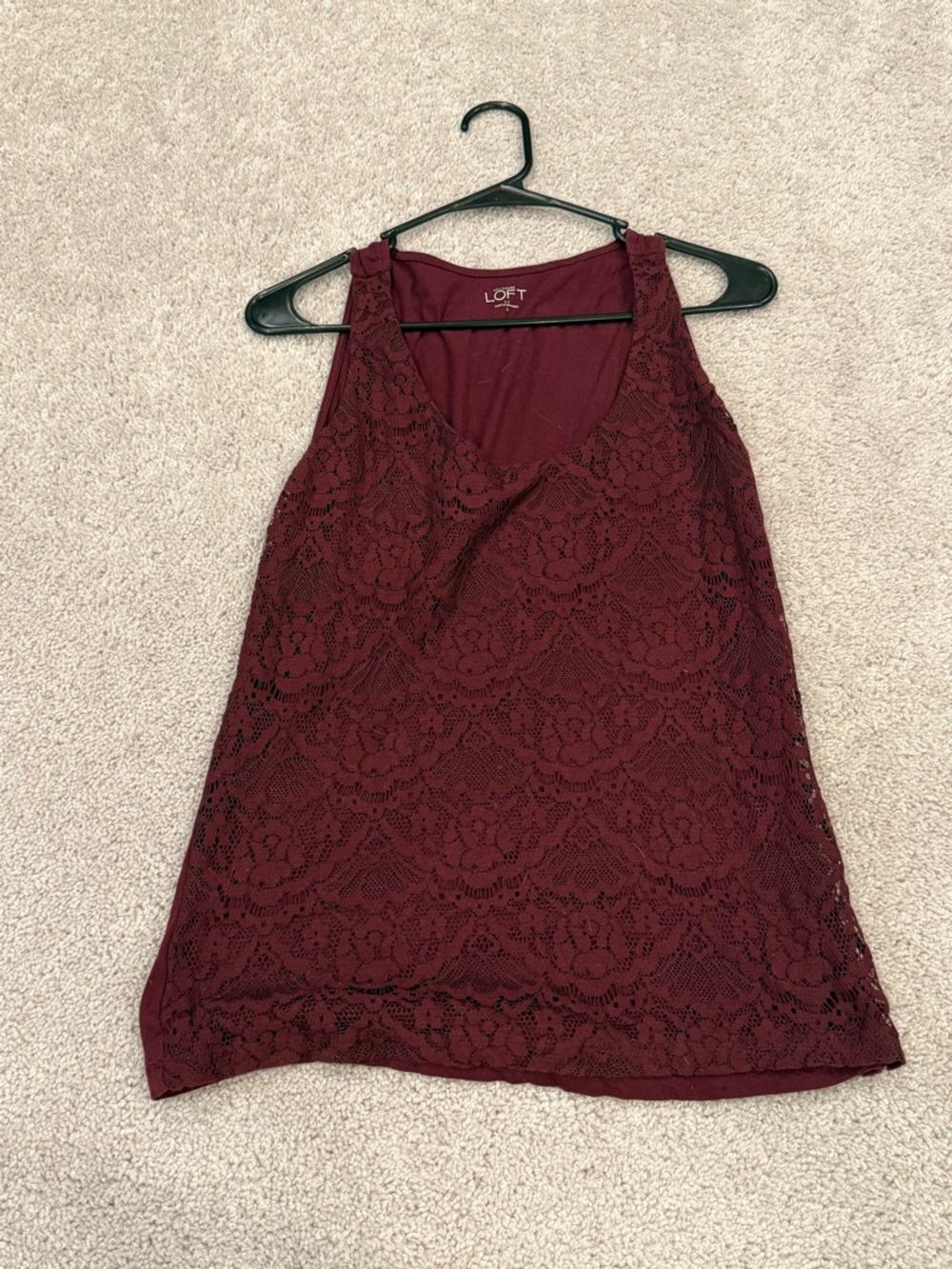 LOFT Burgundy Floral Lace Camisole